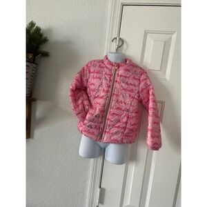 Disney Parks Princess Pink quilted Puffer Jacket Girls Size 4 Tiana Aurora